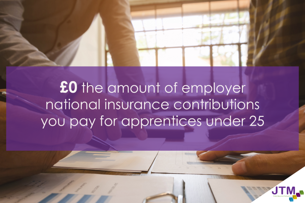 infographic to show employers don't pay national insurance contributions for apprentices 